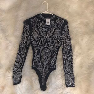 Studded black bodysuit